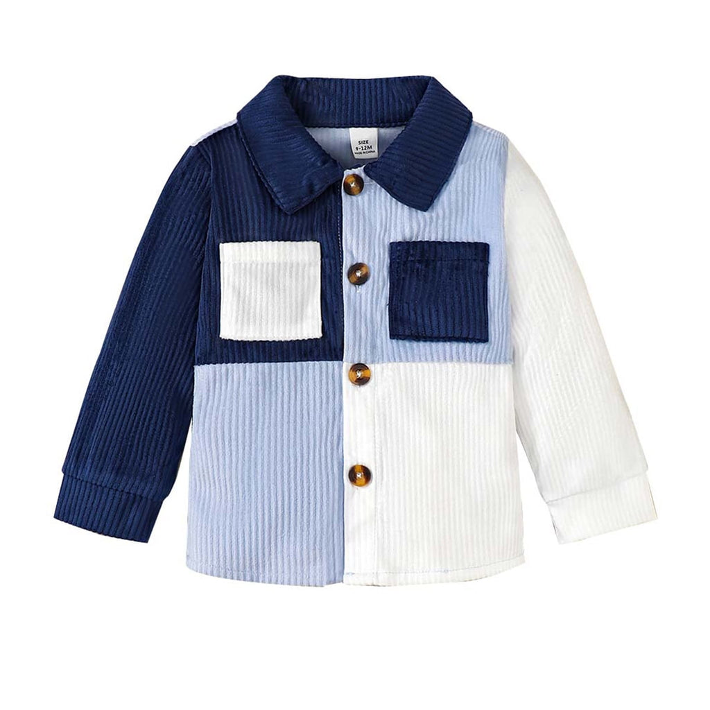18 Months Baby Boys Clothes 24 Months Boys Long Seeve Tops Toddler Boys Patchwork Jacket Blue