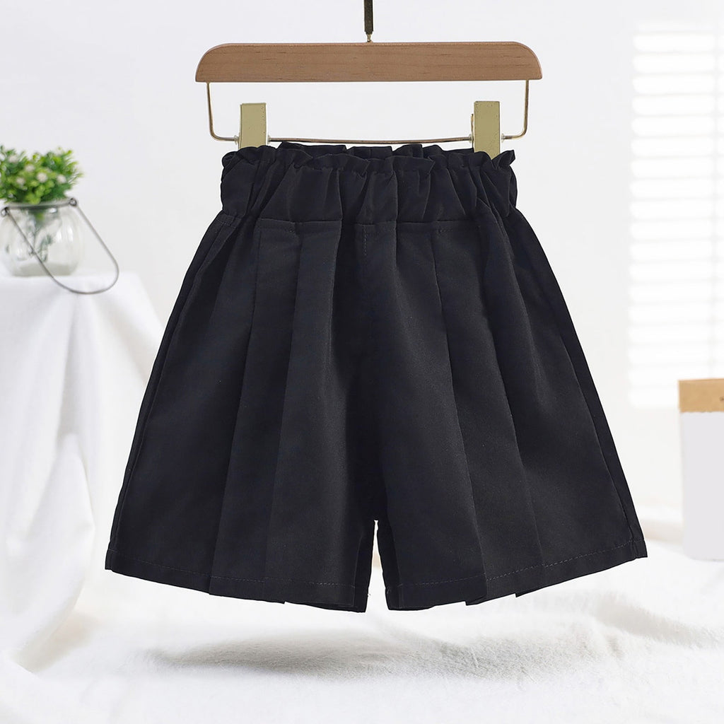 KAUOD Girls' Pull on Shorts Elastic Waistband Flowy Stretchy Short Pants Kids Toddler Summer Beach Casual Shorts