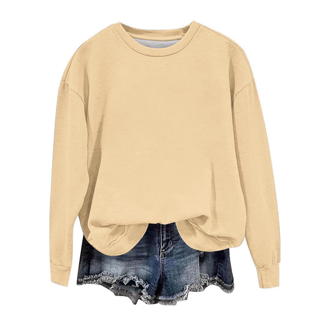 biudgviw Children's Oversized Sweatshirt Soft Crewneck Long Sleeve Pullover Shirts Fall Comfy Lounge Basic Tops 1-12 Years