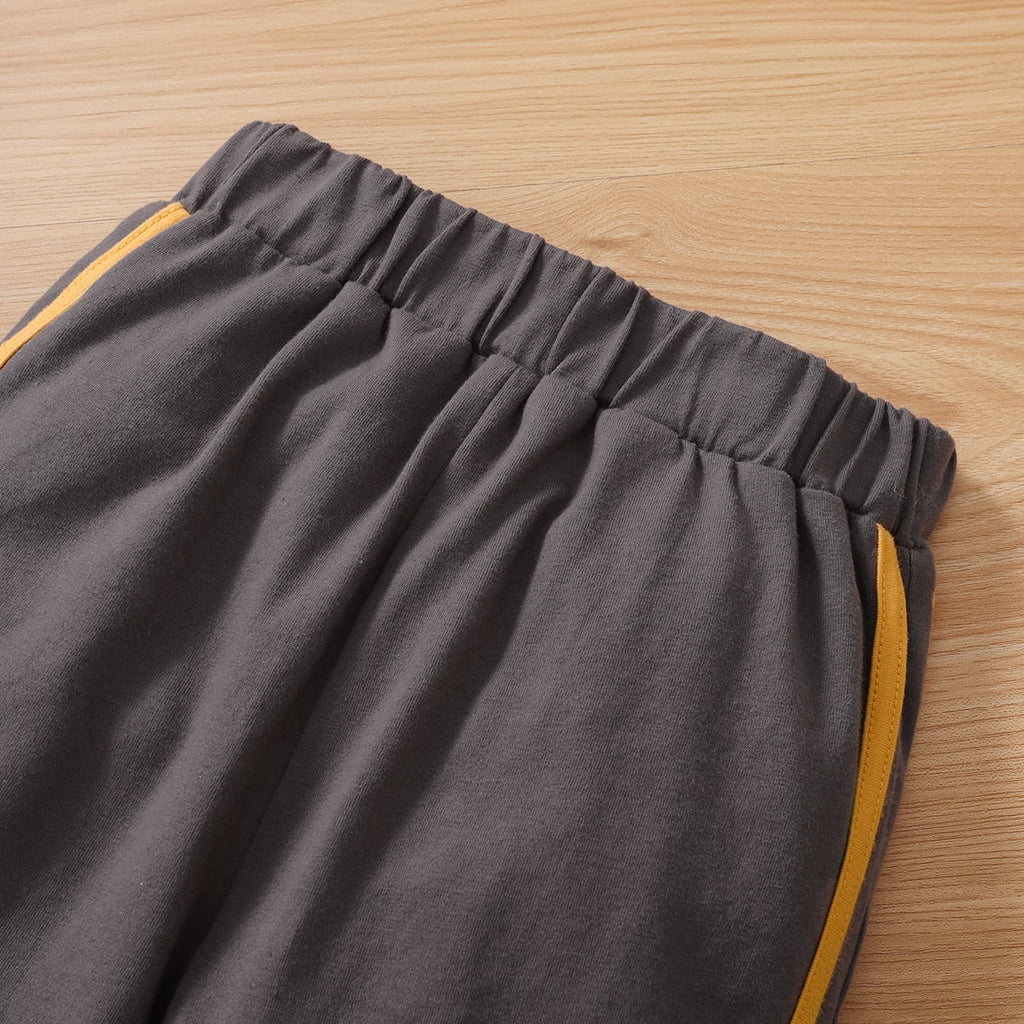 KIMI BEAR Infant Boys Outfits 18 Months Infant Boy Autumn Winter Outfits 24 Months Infant Boy Cozy Color-block Hooded Long Sleeve Top + Pants 2PCs Set Yellow