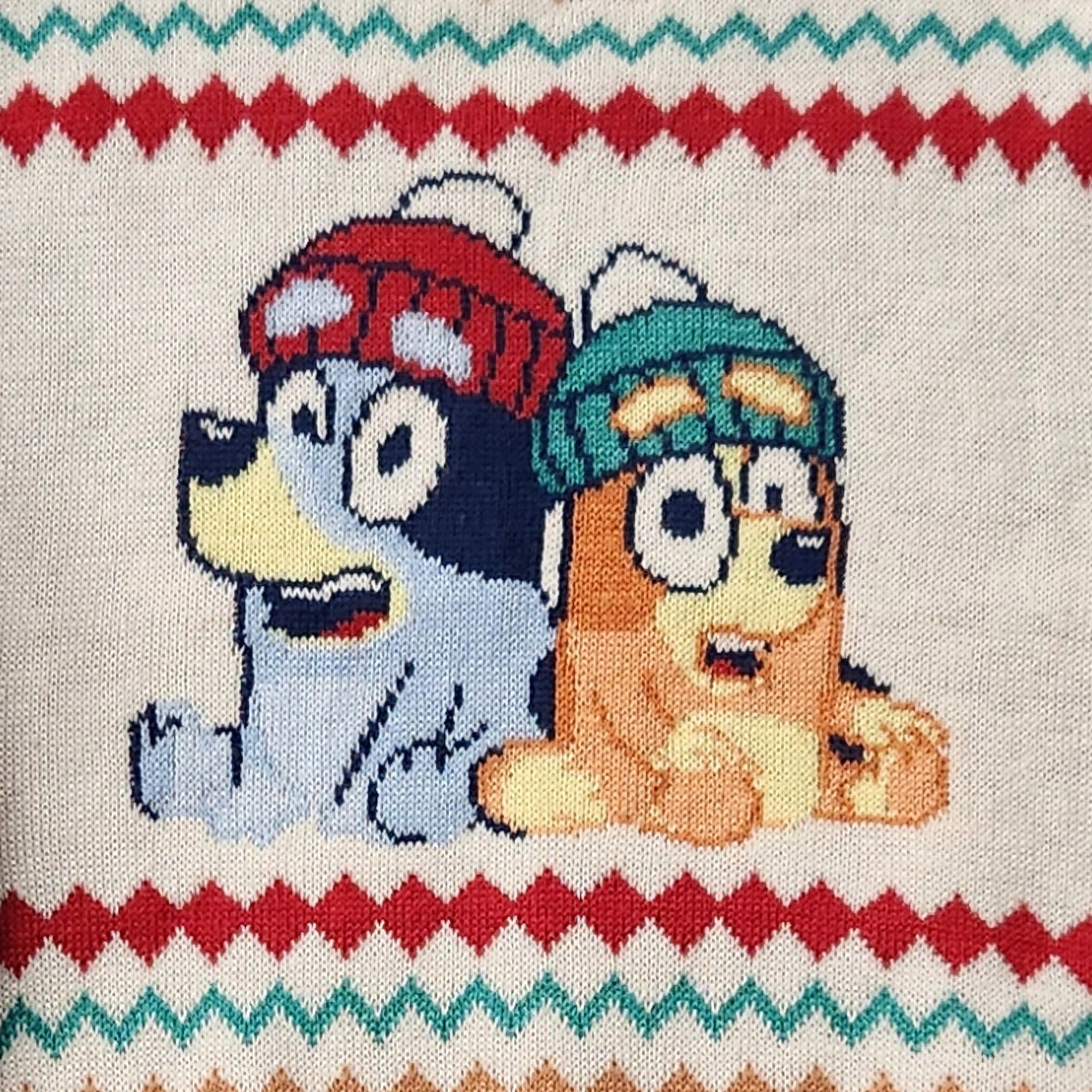 Infant & Toddler Boys Brown, Red & Green Bluey & Bingo Sweatshirt 12 Months