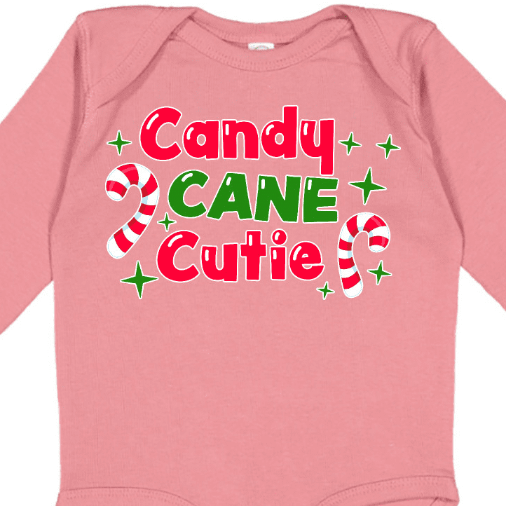 Inktastic Christmas Candy Cane Cutie with Candy Canes Boys or Girls Long Sleeve Baby Bodysuit
