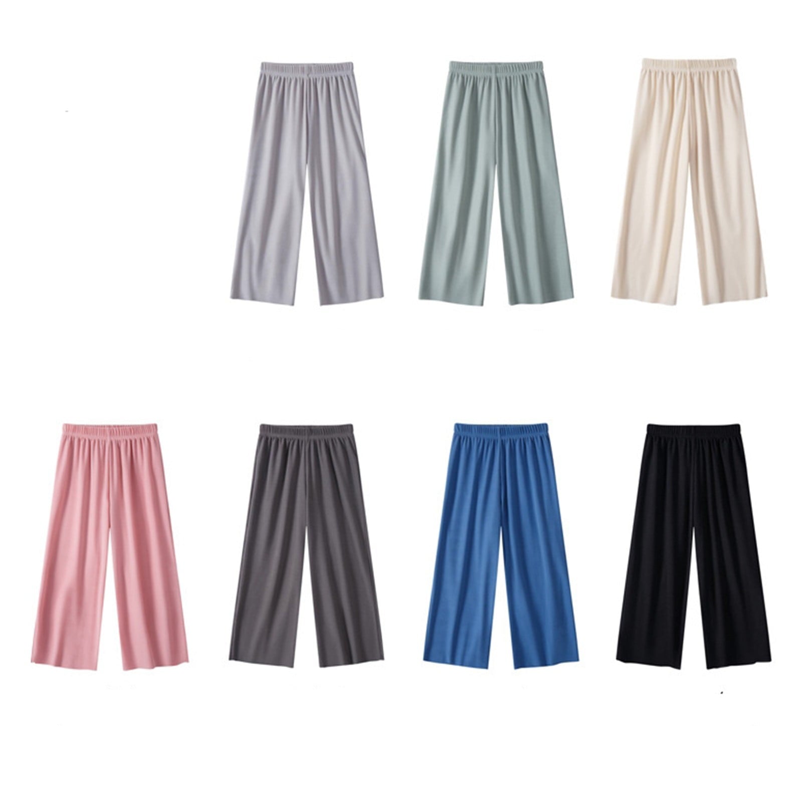 MHZLDYZ Girls Casual Long Pants Kids Toddlers Boys Girls Summer Thin Solid Color Elastic Waist Loose Sweatpants Casual Straight Pants ﻿ (Black,130)