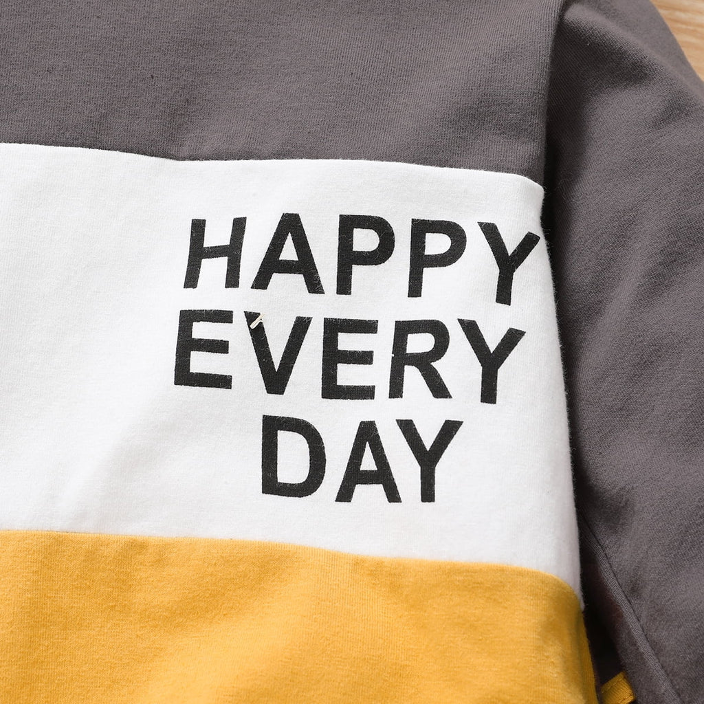 KIMI BEAR Infant Boys Outfits 18 Months Infant Boy Autumn Winter Outfits 24 Months Infant Boy Cozy Color-block Hooded Long Sleeve Top + Pants 2PCs Set Yellow