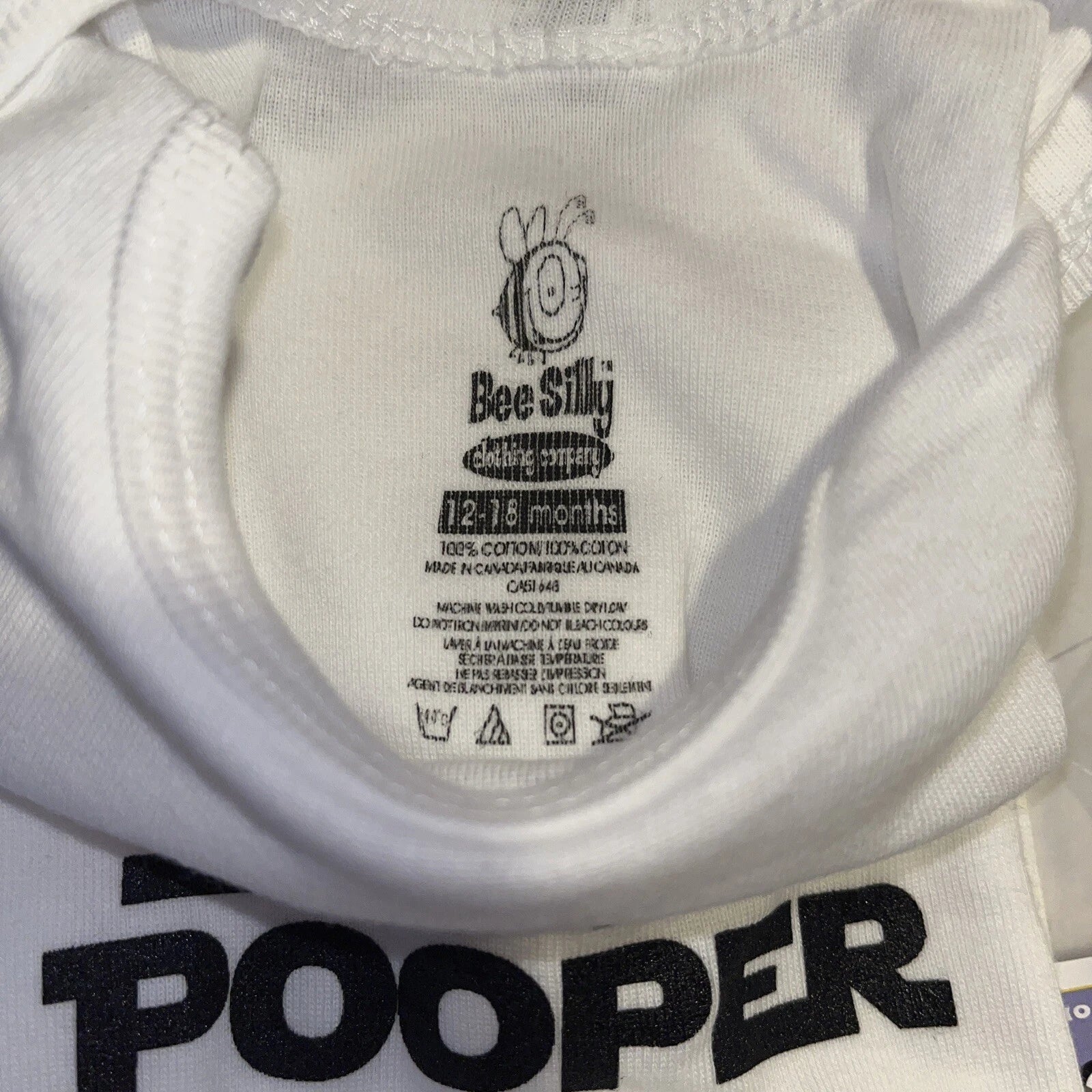 Storm Pooper Infant Baby One-Piece White Romper 12-18 Months NEW With Tags