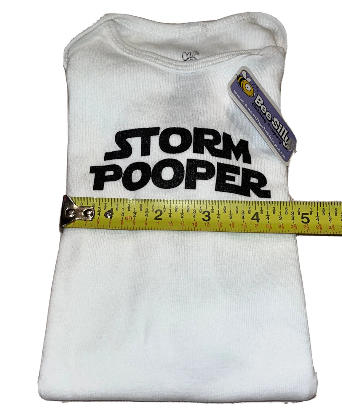 Storm Pooper Infant Baby One-Piece White Romper 12-18 Months NEW With Tags