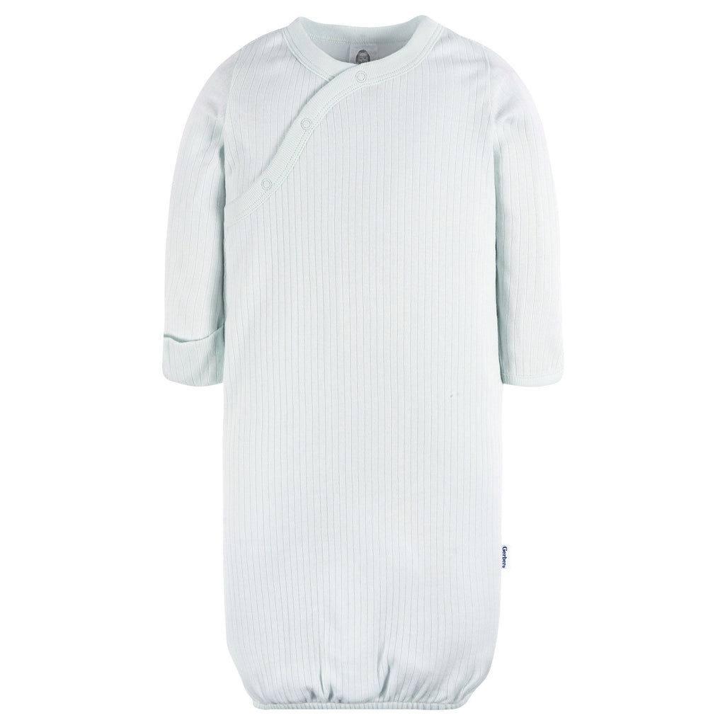 Gerber Baby Neutral Lap Shoulder Gowns, 4-Pack, Preemie-0/6 Months