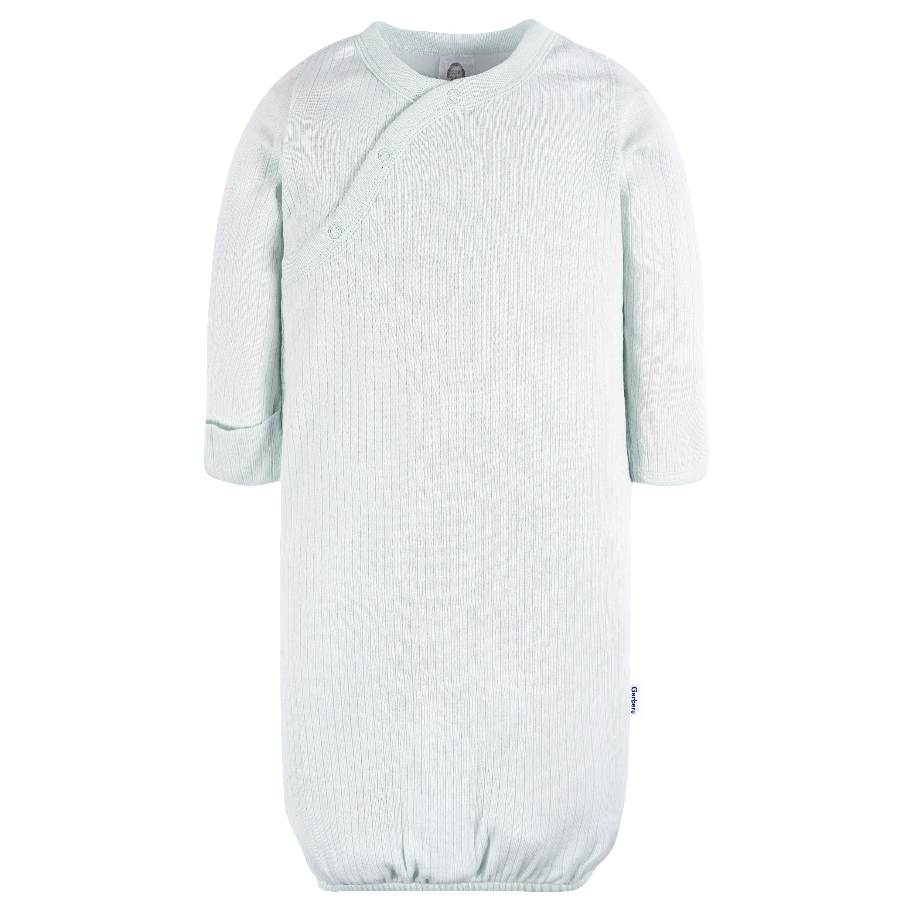 Gerber Baby Neutral Lap Shoulder Gowns, 4-Pack, Preemie-0/6 Months