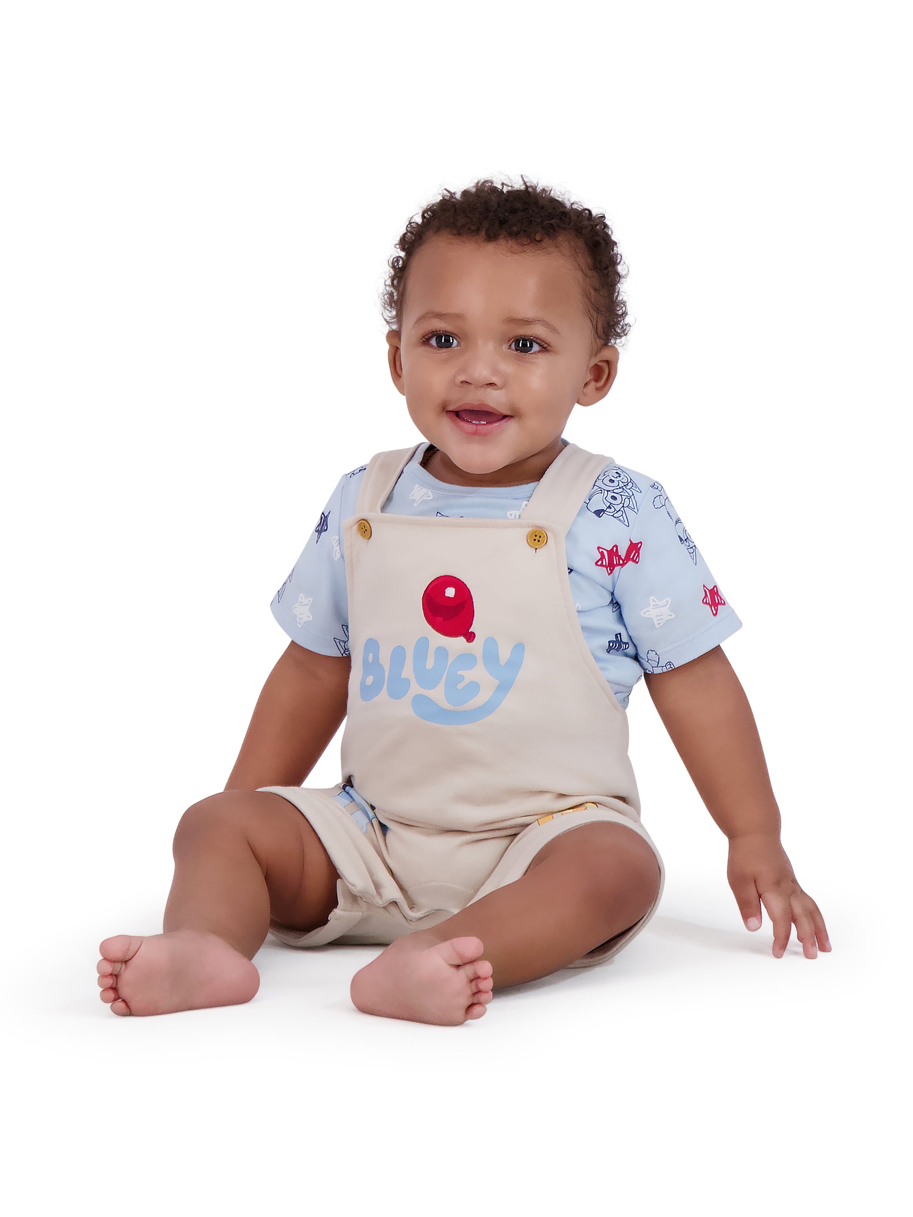Bluey Baby Boy Shortall Set, Sizes 0/3 Months-24 Months