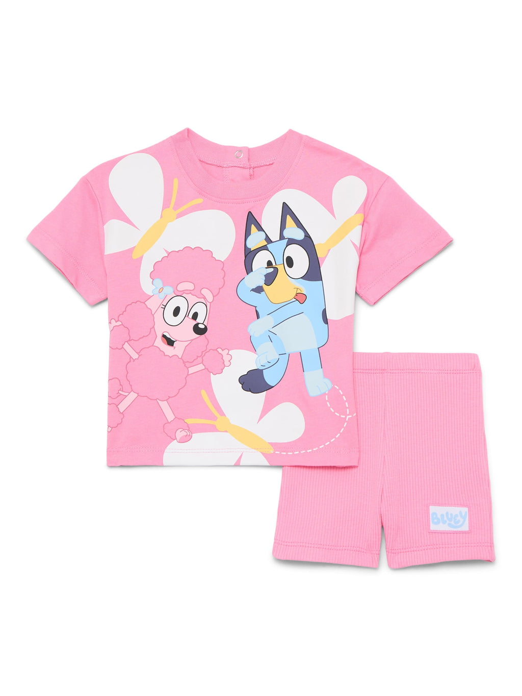 Bluey Baby Girls Graphic Tee and Shorts Set, 2-Piece, Sizes 0/3M-24M