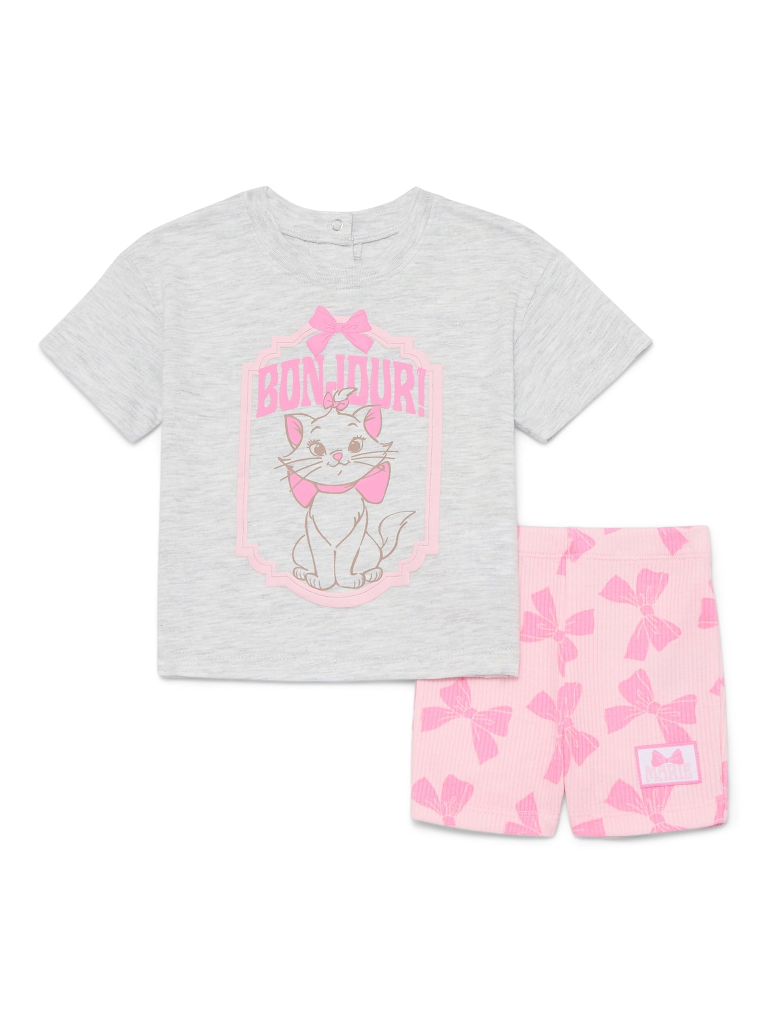 Bluey Baby Girls Graphic Tee and Shorts Set, 2-Piece, Sizes 0/3M-24M