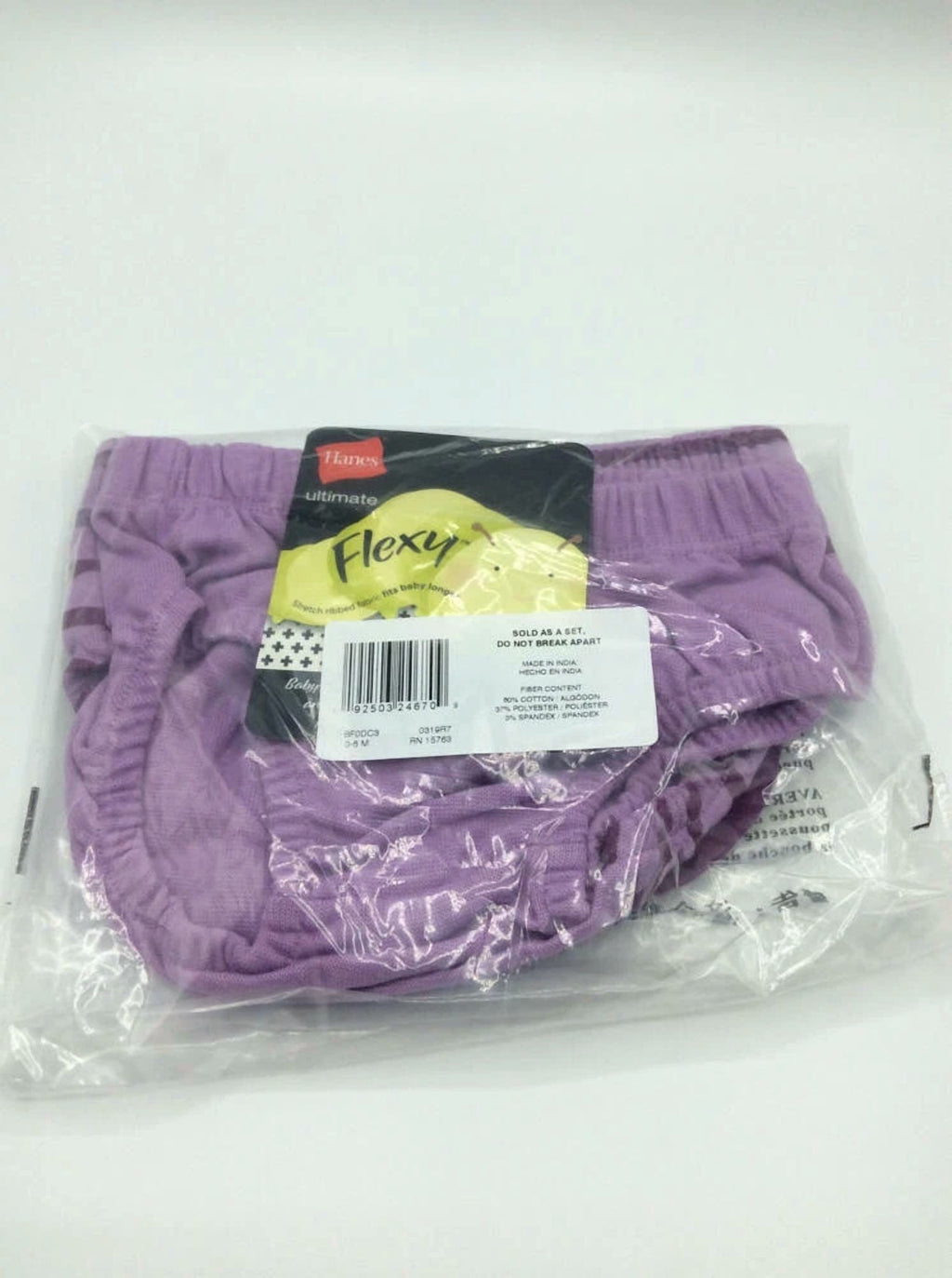 Hanes Unisex Baby Flexy 3 Pack Diaper Covers Layette Set, Purple, 0-6 Months Us