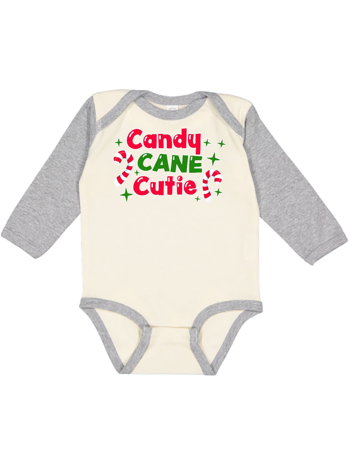 Inktastic Christmas Candy Cane Cutie with Candy Canes Boys or Girls Long Sleeve Baby Bodysuit