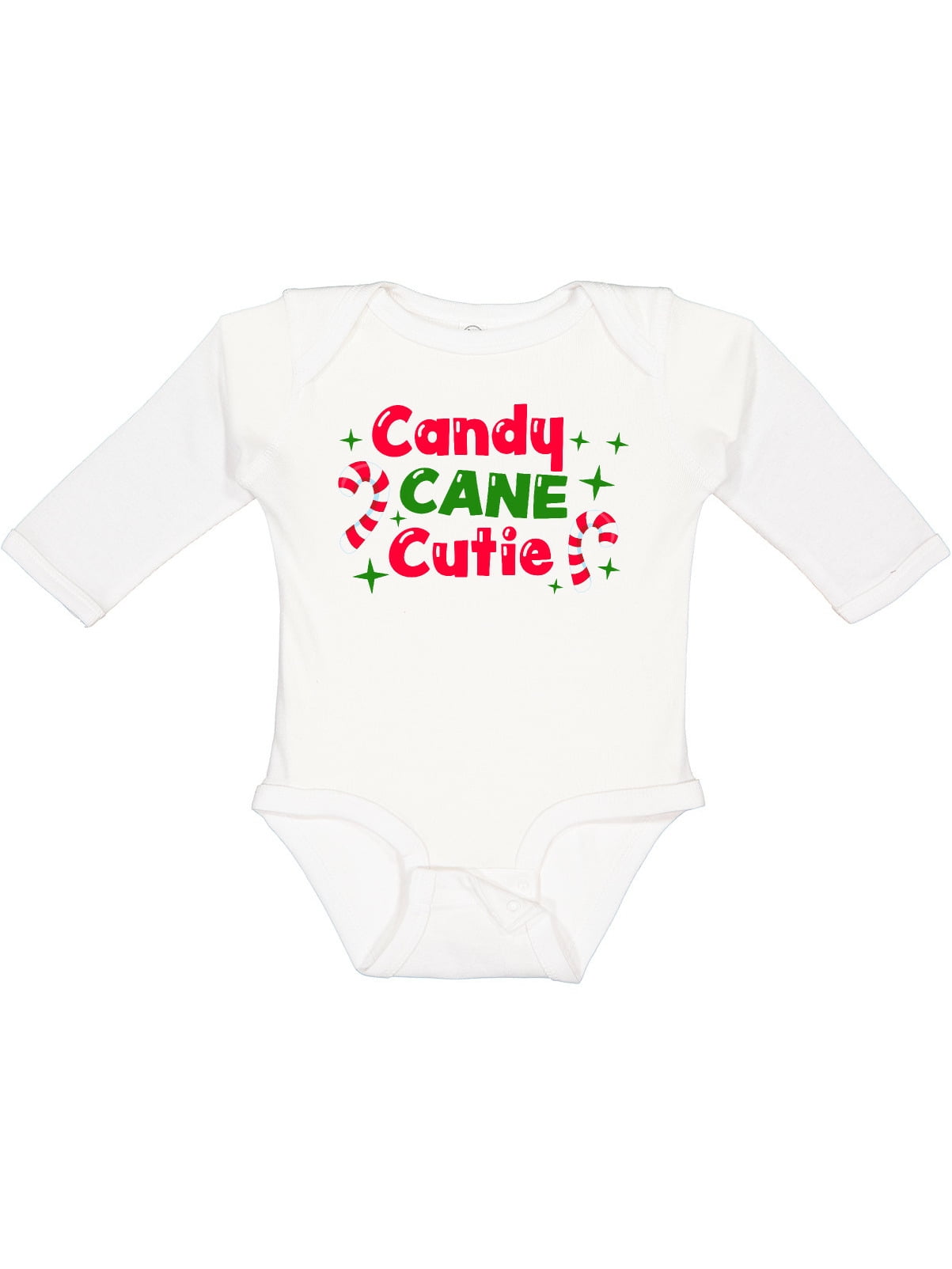 Inktastic Christmas Candy Cane Cutie with Candy Canes Boys or Girls Long Sleeve Baby Bodysuit