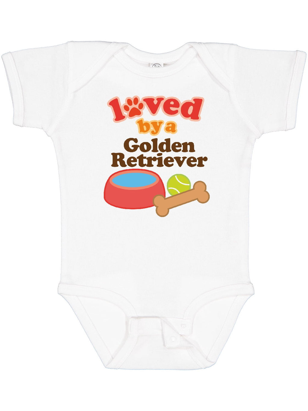 Inktastic Golden Retriever Loved by a Boys or Girls Baby Bodysuit