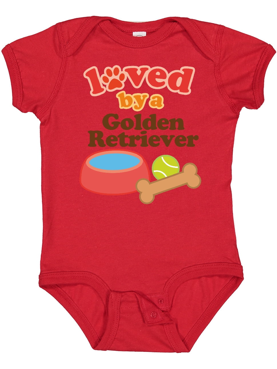 Inktastic Golden Retriever Loved by a Boys or Girls Baby Bodysuit