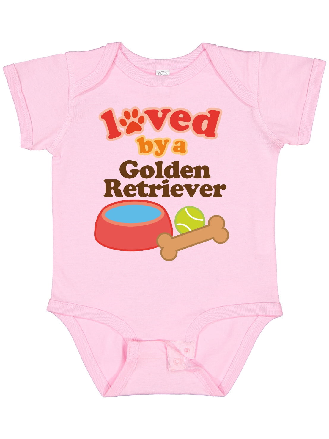 Inktastic Golden Retriever Loved by a Boys or Girls Baby Bodysuit