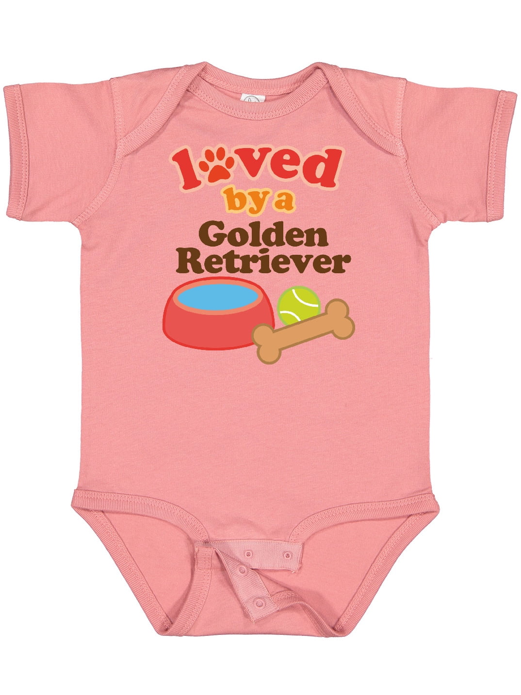 Inktastic Golden Retriever Loved by a Boys or Girls Baby Bodysuit