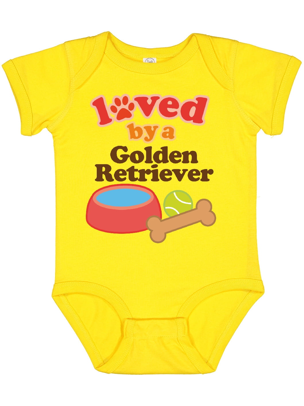 Inktastic Golden Retriever Loved by a Boys or Girls Baby Bodysuit