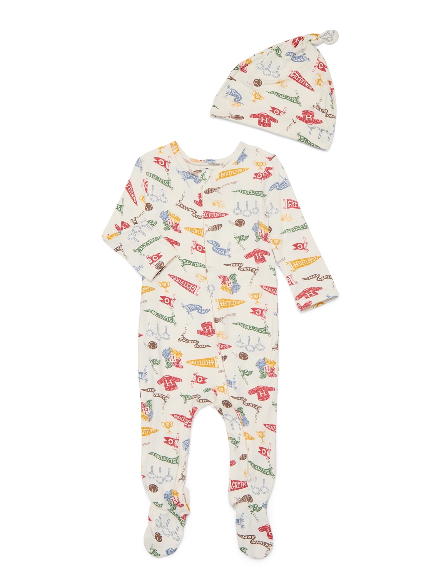 Ms. Rachel Baby Viscose Sleep Footed One-Piece with Bow Headband Set, 2-Piece, Sizes 0M–6/9M