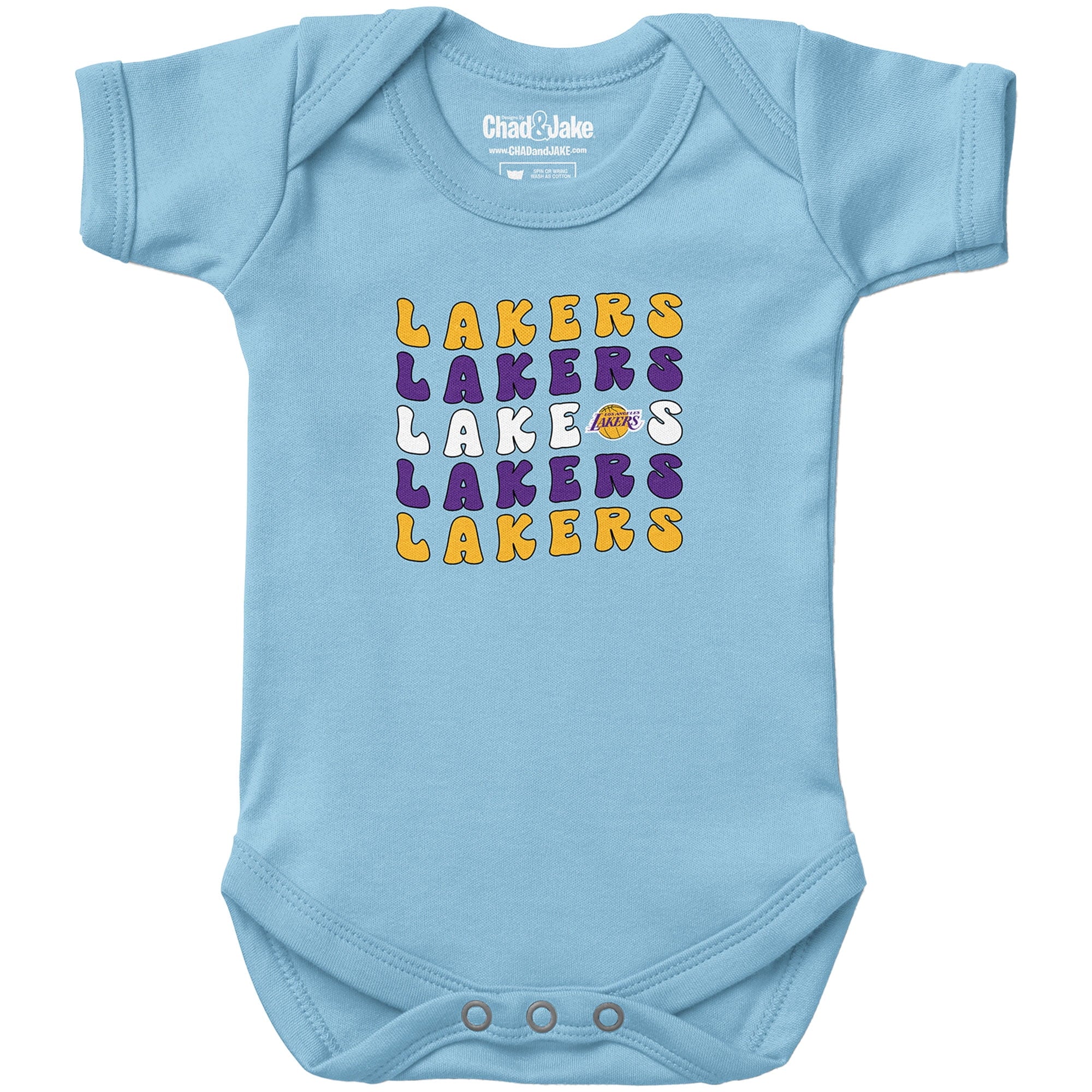 Newborn & Infant Chad & Jake  Light Blue Los Angeles Lakers Groovy Bodysuit