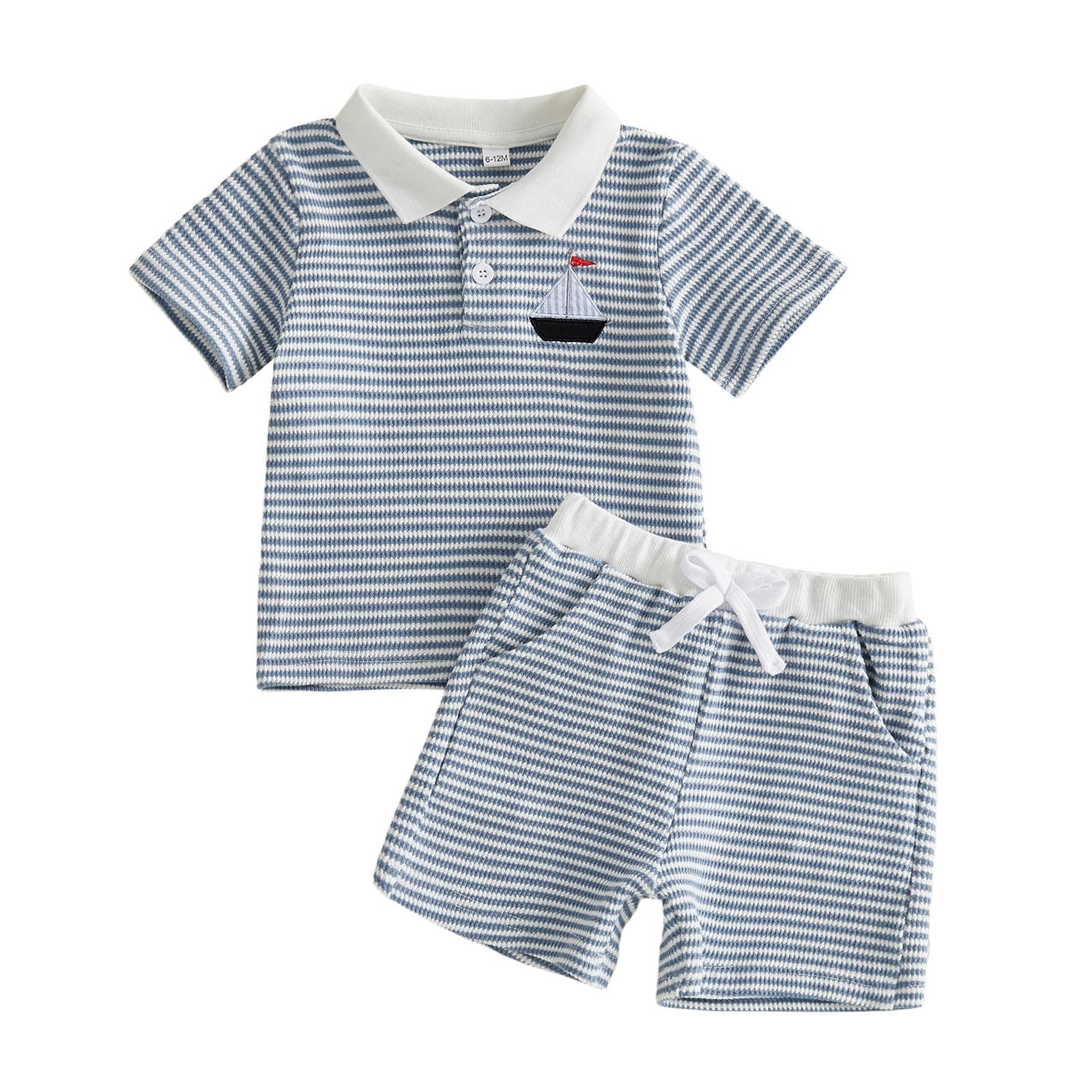 Toddler Boy Sets Striped Short Sleeve Shirt Shorts Set 2PCS Outfit