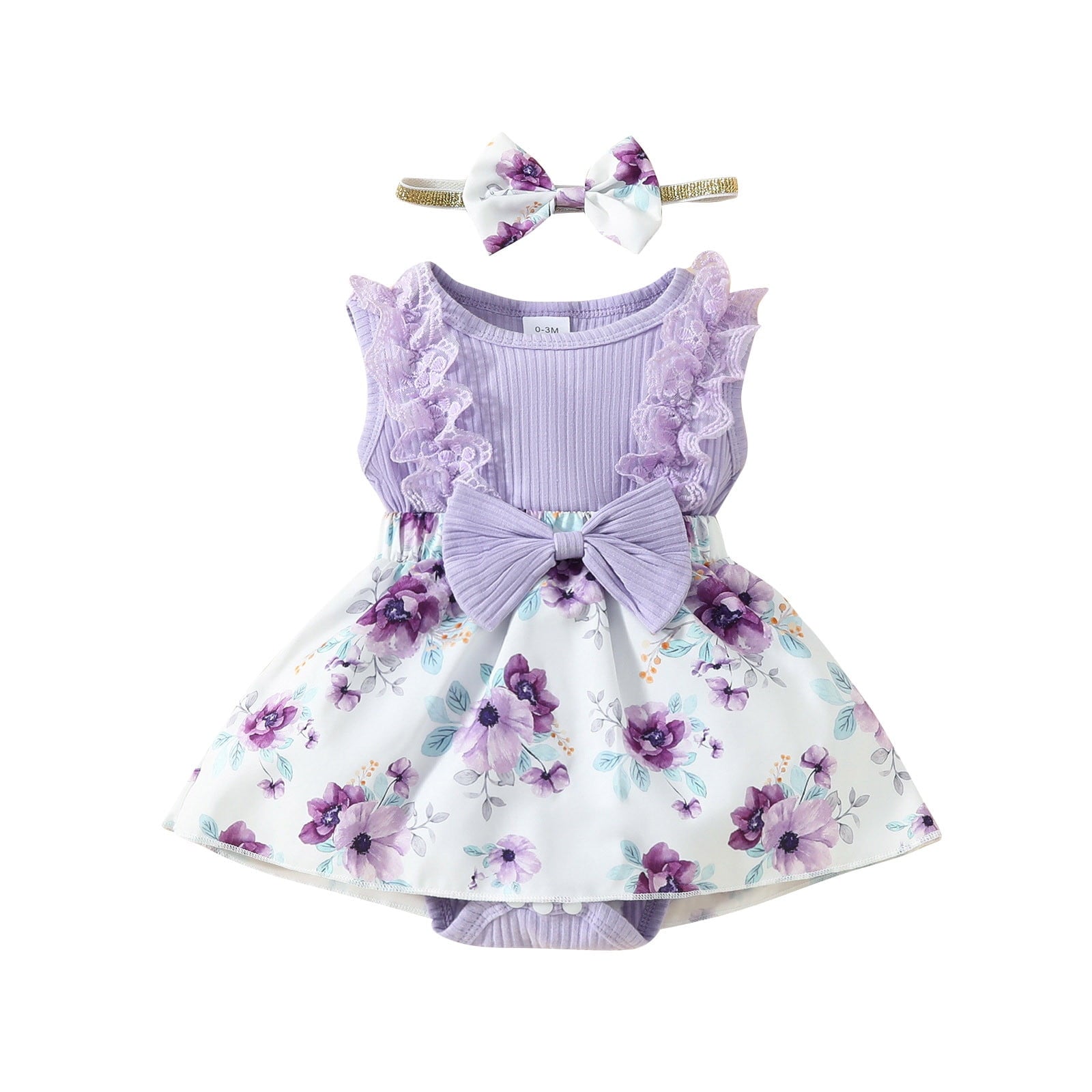 Utoimkio Toddler Baby Girl Dress Floral Print Casual Beach Sundress Princess Skirt Clothes Summer Outfits Newborn Dresses with Bowknot