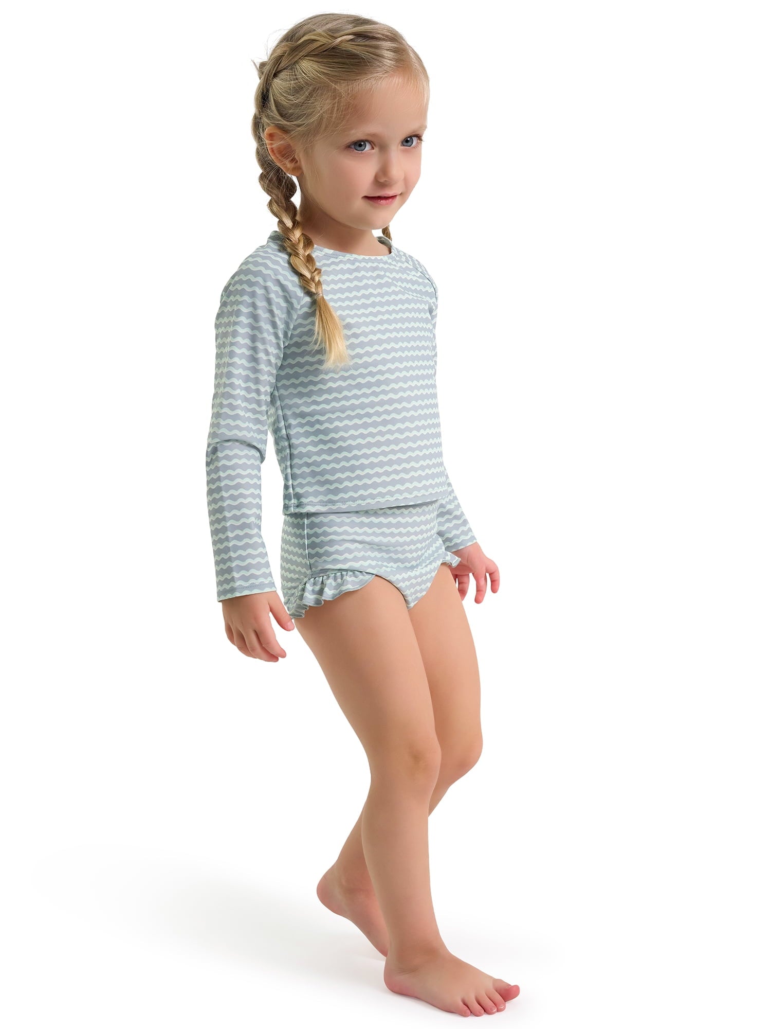 Modern Moments by Gerber Baby and Toddler Girl Keyhole Rashguard Set, 2-Piece, Sizes 0/3M-5T