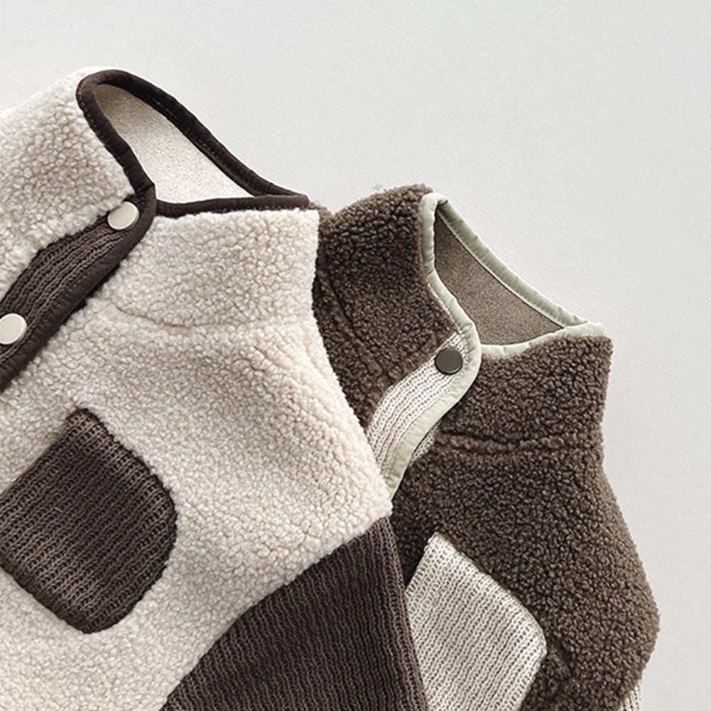 LYMAYTER Kids Unisex Fleece Jacket Girls Boys Solid Color Long Sleeve Outerwear Toddler Winter Warm Thickened Coats for 9 Months - 7 Years