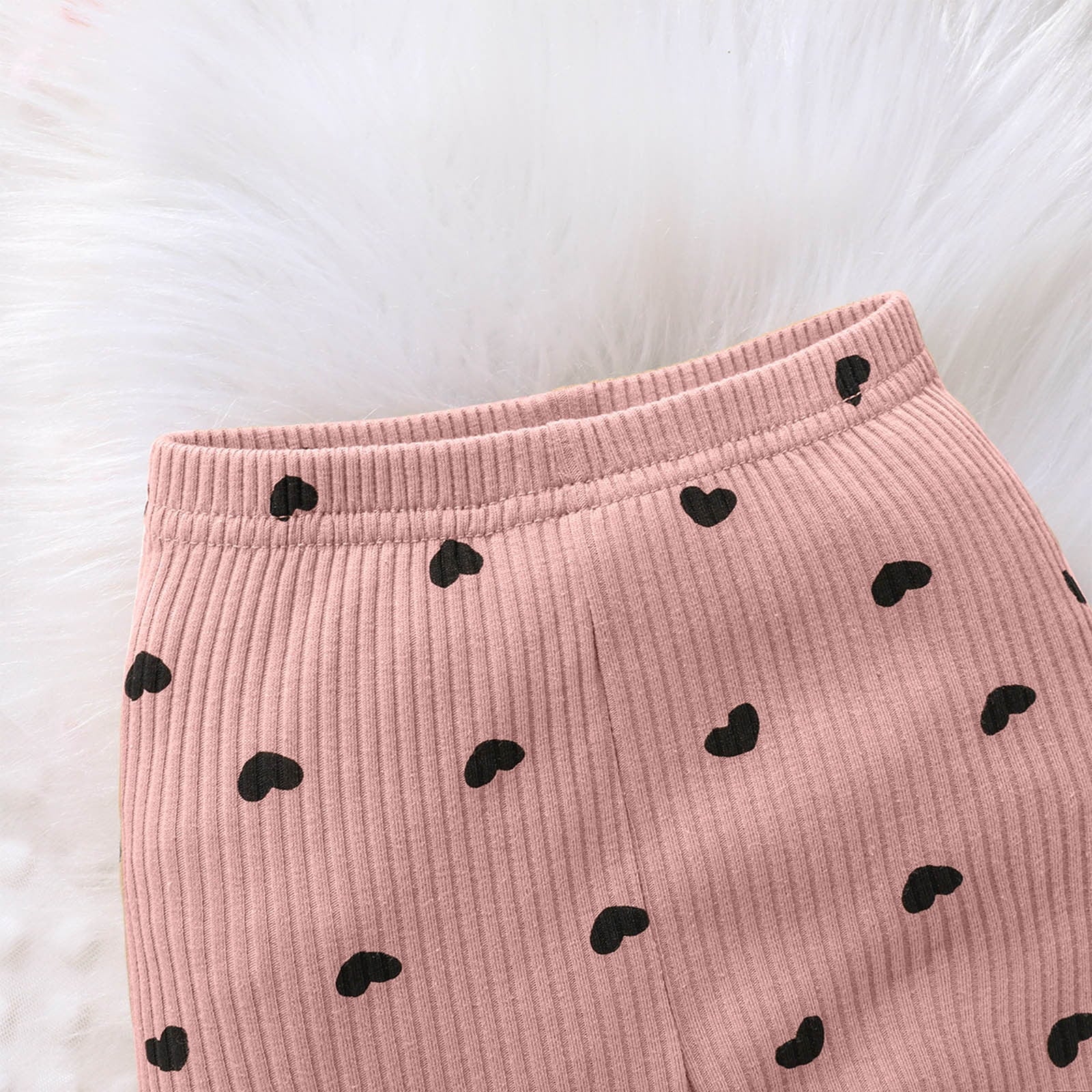 yillto Toddler Girls 2 Piece Set Crew Neck Print Long Sleeve Pullover Top Stretch Waist Straight Leg Pants Set