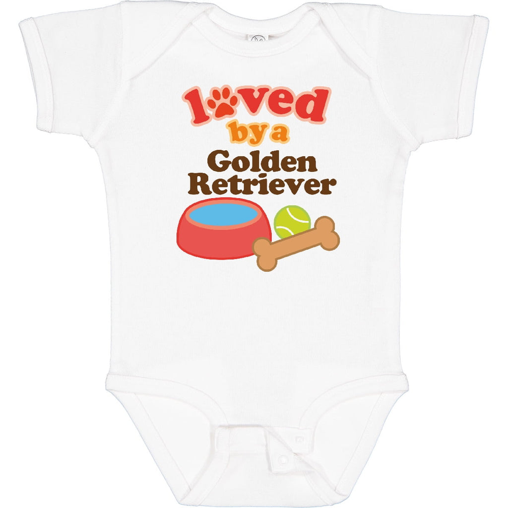 Inktastic Golden Retriever Loved by a Boys or Girls Baby Bodysuit