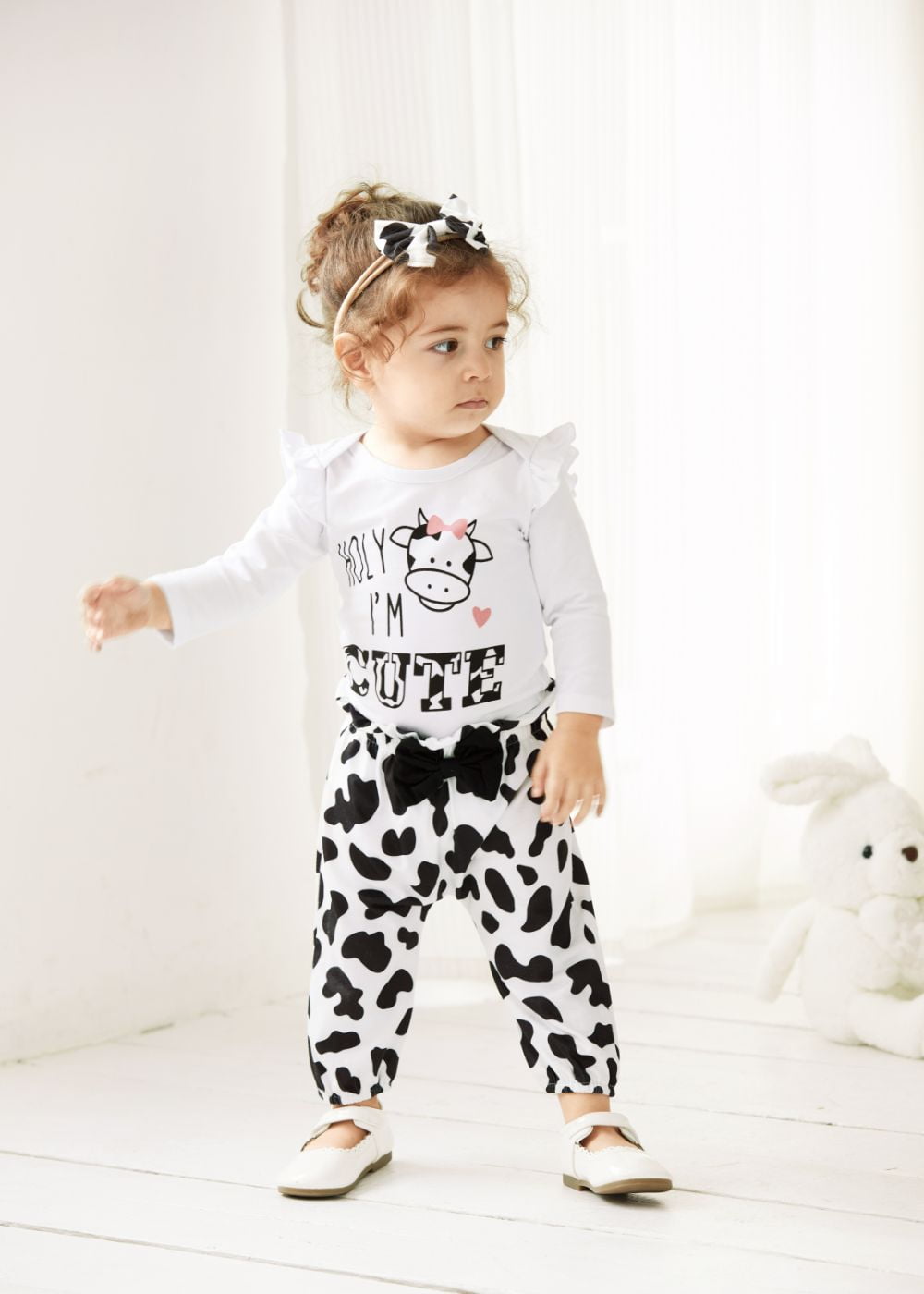 PatPat Newborn Baby Girl Clothes Long Sleeve Romper Bodysuit and Pants Outfit Set, 0-3 Months