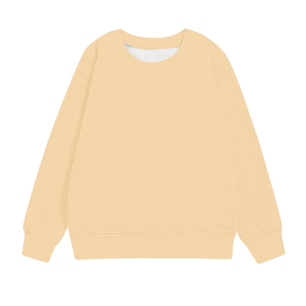 biudgviw Children's Oversized Sweatshirt Soft Crewneck Long Sleeve Pullover Shirts Fall Comfy Lounge Basic Tops 1-12 Years