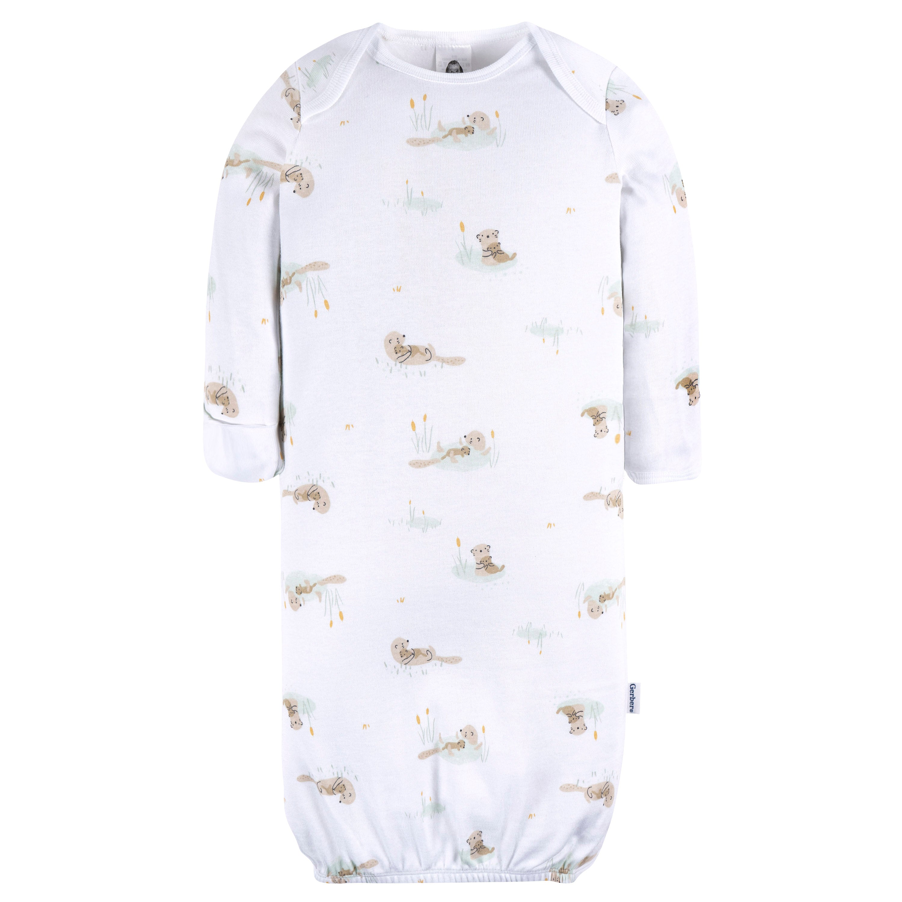 Gerber Baby Neutral Lap Shoulder Gowns, 4-Pack, Preemie-0/6 Months